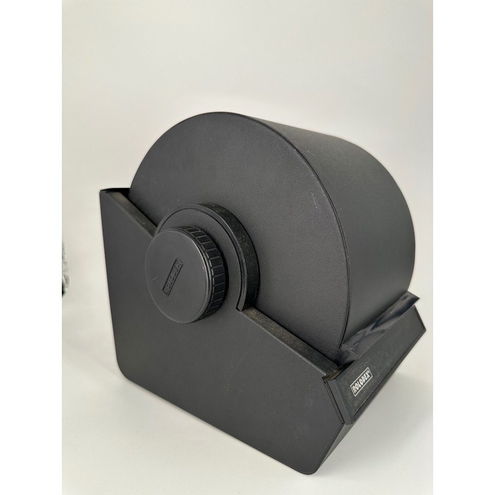 Vintage Rolodex Model 5350 Black Covered Rotary Card File Organizer Made in USA
